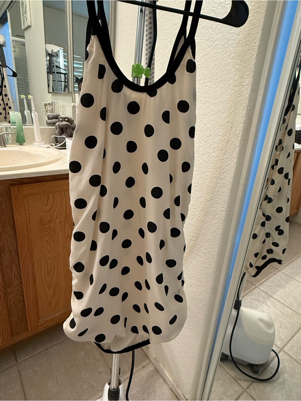 Marni Cream Slip Dress with Black Polka Dots no size fits small
